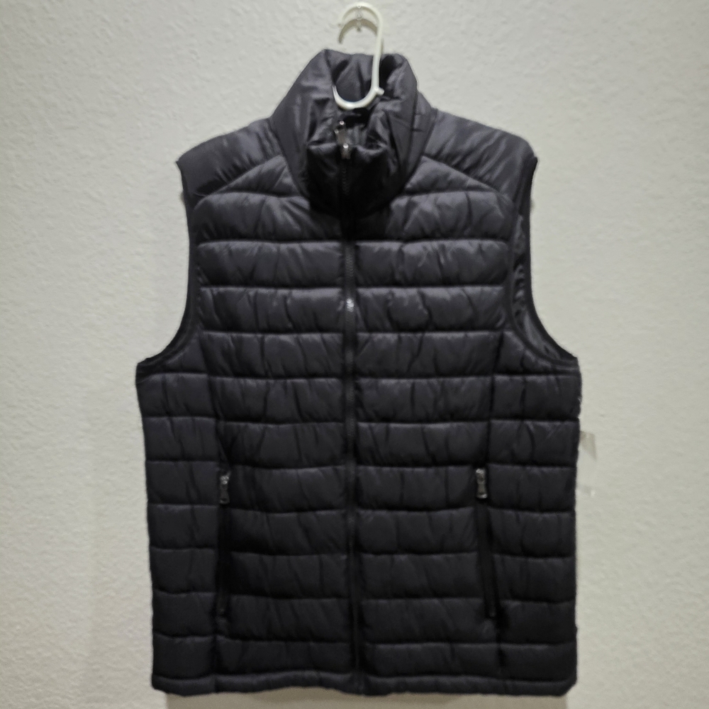 Van Huesen Mens Puffer Vest Black Sz Medium New